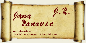 Jana Monović vizit kartica